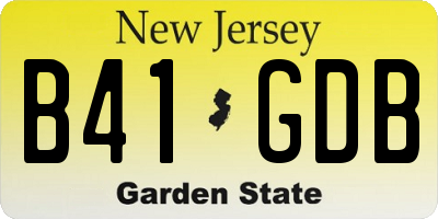 NJ license plate B41GDB