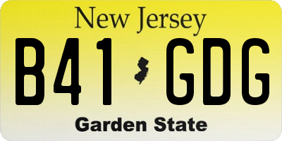NJ license plate B41GDG