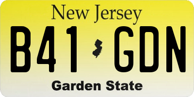 NJ license plate B41GDN