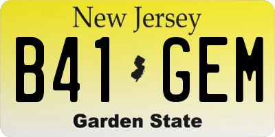 NJ license plate B41GEM