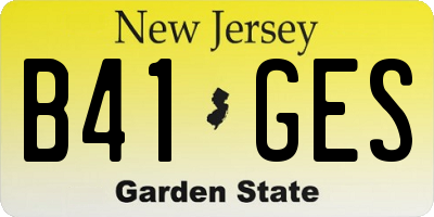 NJ license plate B41GES