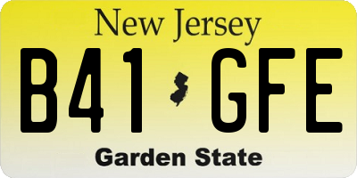 NJ license plate B41GFE
