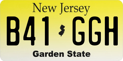 NJ license plate B41GGH