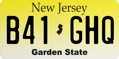 NJ license plate B41GHQ