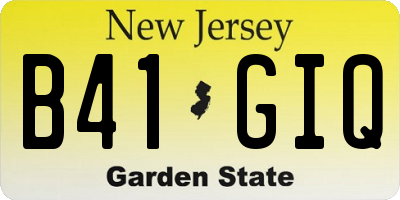 NJ license plate B41GIQ