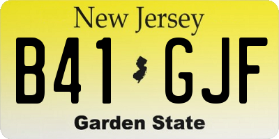 NJ license plate B41GJF