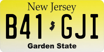 NJ license plate B41GJI