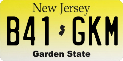 NJ license plate B41GKM