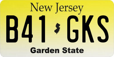 NJ license plate B41GKS