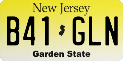 NJ license plate B41GLN