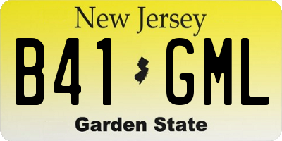 NJ license plate B41GML