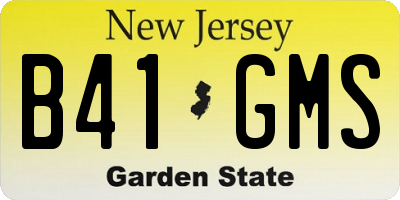 NJ license plate B41GMS