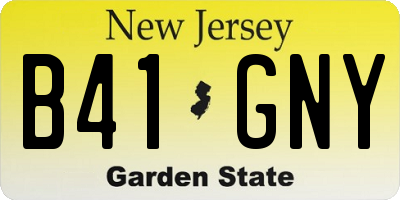 NJ license plate B41GNY