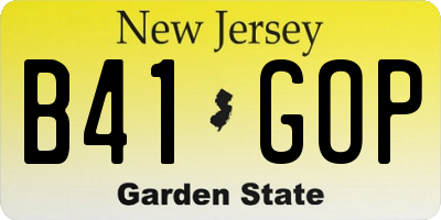 NJ license plate B41GOP