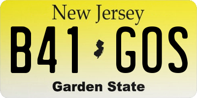 NJ license plate B41GOS