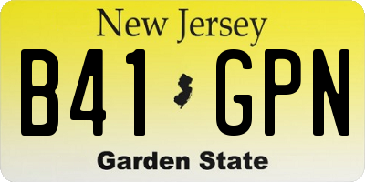 NJ license plate B41GPN