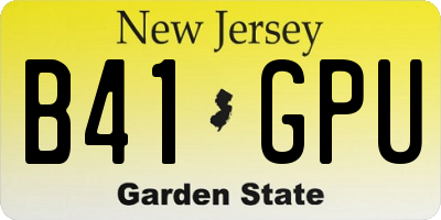 NJ license plate B41GPU