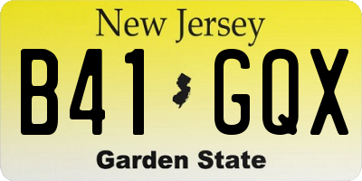 NJ license plate B41GQX