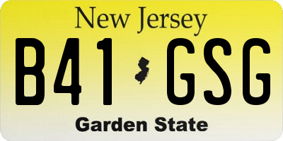NJ license plate B41GSG