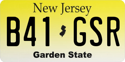 NJ license plate B41GSR