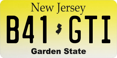 NJ license plate B41GTI