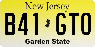 NJ license plate B41GTO