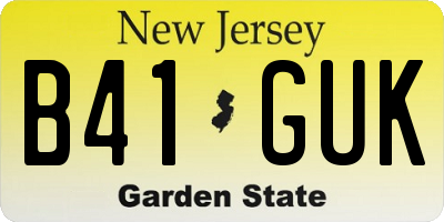 NJ license plate B41GUK