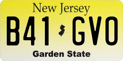 NJ license plate B41GVO