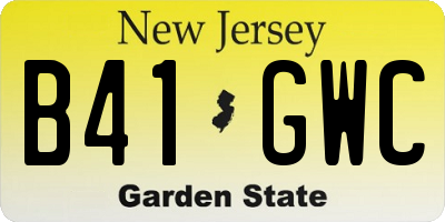NJ license plate B41GWC