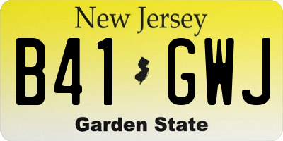 NJ license plate B41GWJ