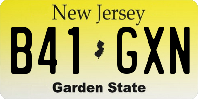 NJ license plate B41GXN