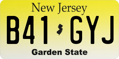 NJ license plate B41GYJ