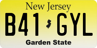 NJ license plate B41GYL