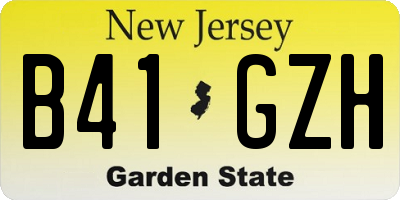 NJ license plate B41GZH