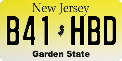 NJ license plate B41HBD