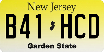 NJ license plate B41HCD