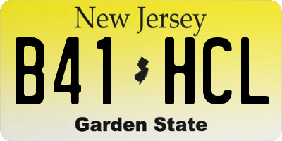 NJ license plate B41HCL