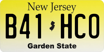 NJ license plate B41HCO