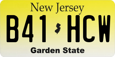 NJ license plate B41HCW