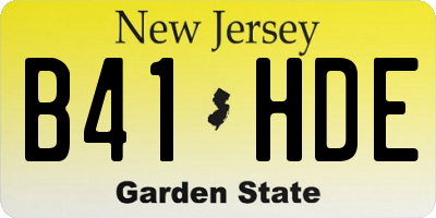 NJ license plate B41HDE