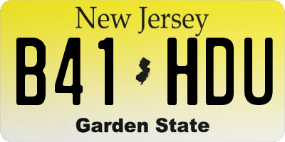 NJ license plate B41HDU