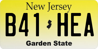 NJ license plate B41HEA