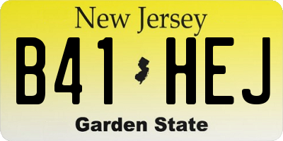 NJ license plate B41HEJ