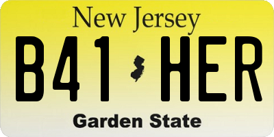 NJ license plate B41HER
