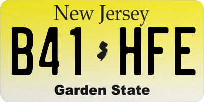 NJ license plate B41HFE