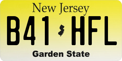 NJ license plate B41HFL