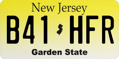 NJ license plate B41HFR