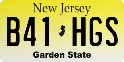 NJ license plate B41HGS