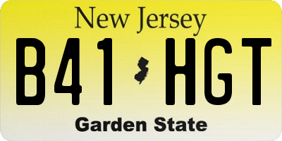 NJ license plate B41HGT