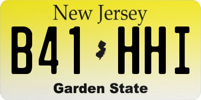 NJ license plate B41HHI